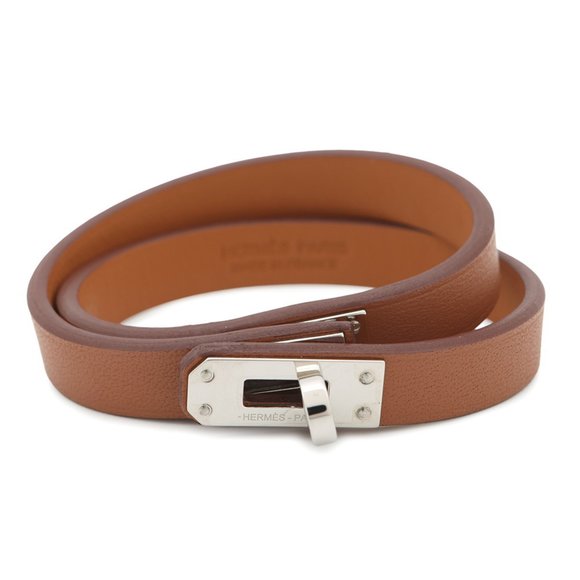 Hermès Kelly double tour Brown Leather bracelet - Picture 1 of 10
